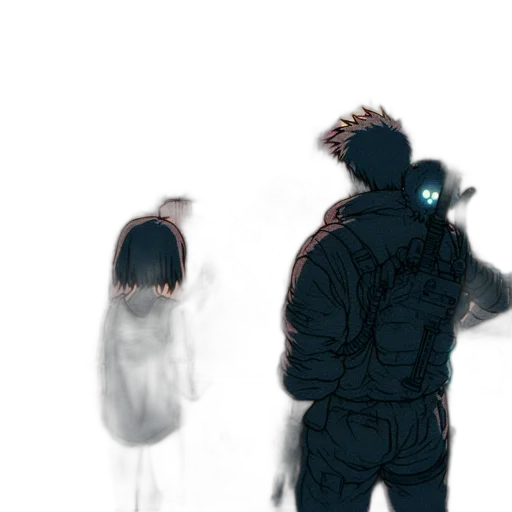 mask, jacket, robot, weapon transparent PNG cut-out
