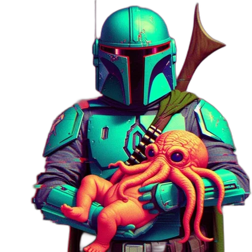 weapon, robot, staff, pixel art transparent PNG cut-out