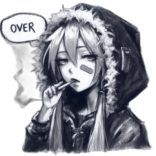 jacket, hat, anime, cyberpunk transparent PNG cut-out