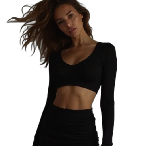 dress, jacket, jewelry, hair transparent PNG cut-out