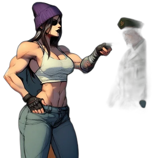 hat, weapon, staff, jacket transparent PNG cut-out