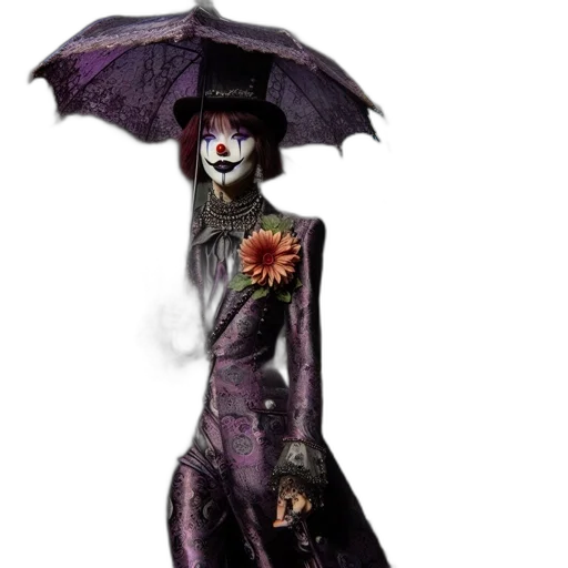 umbrella, mask, dress, flower transparent PNG cut-out