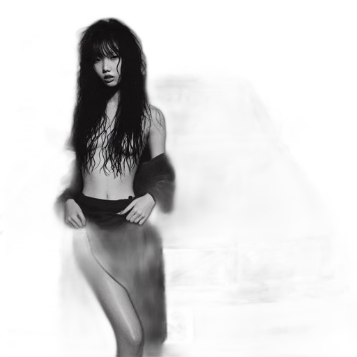 dress, creature, hair, photorealistic transparent PNG cut-out
