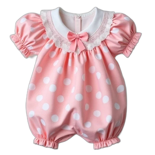 dress, pink, white, polka transparent PNG cut-out
