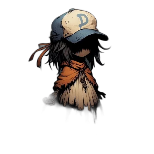hat, mask, jacket, staff transparent PNG cut-out
