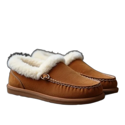 shoes, mens, sheepskin, slippers transparent PNG cut-out