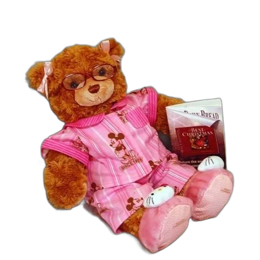 teddy, bear, pink, pajamas transparent PNG cut-out