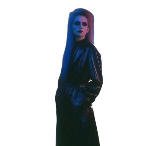jacket, dress, hair, staff transparent PNG cut-out
