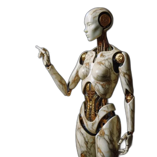 robot, concept art, cyberpunk, 3d render transparent PNG cut-out