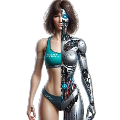 robot, dress, cyberpunk, concept art transparent PNG cut-out
