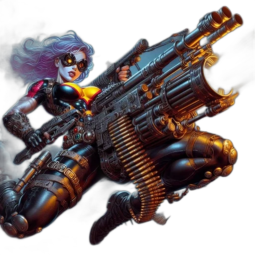 weapon, robot, concept art, cyberpunk transparent PNG cut-out