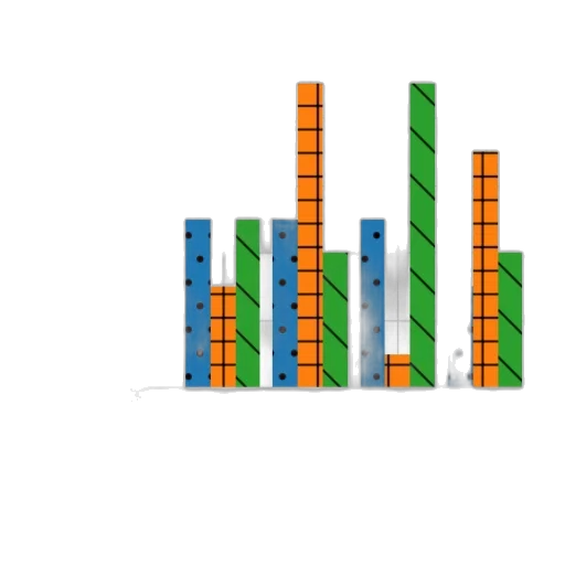 pixel art, 3d render, bar, chart transparent PNG cut-out