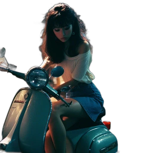 car, concept art, young, woman transparent PNG cut-out