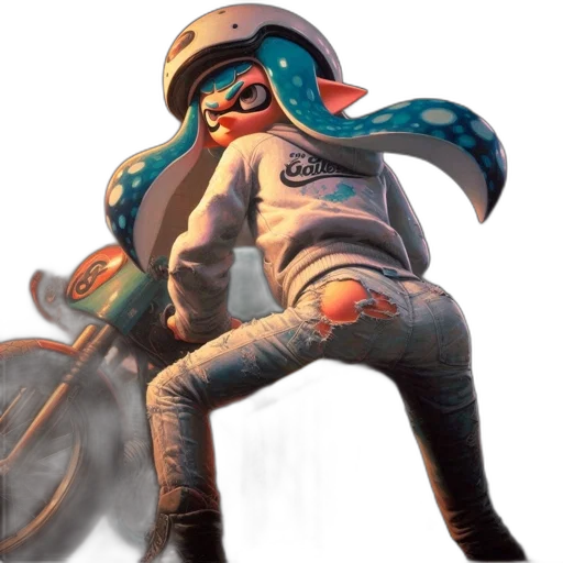robot, creature, jacket, staff transparent PNG cut-out