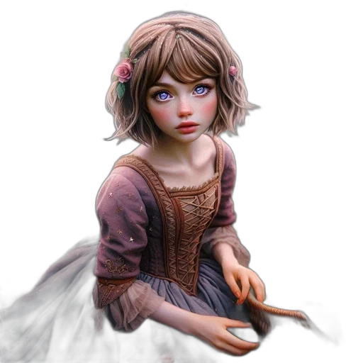 face, dress, staff, jewelry transparent PNG cut-out