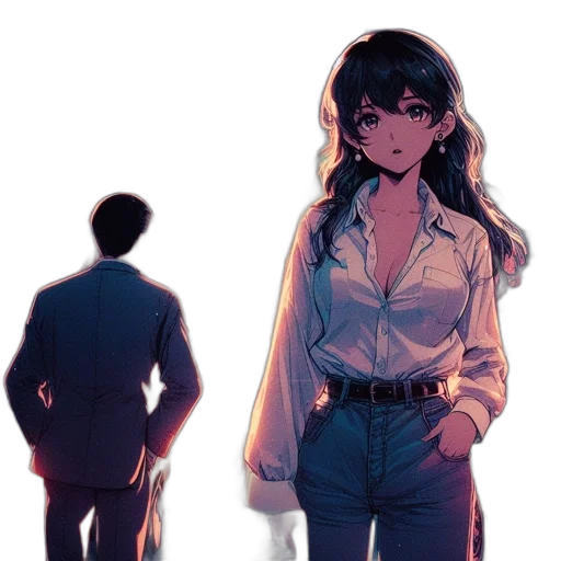 jacket, dress, concept art, anime transparent PNG cut-out
