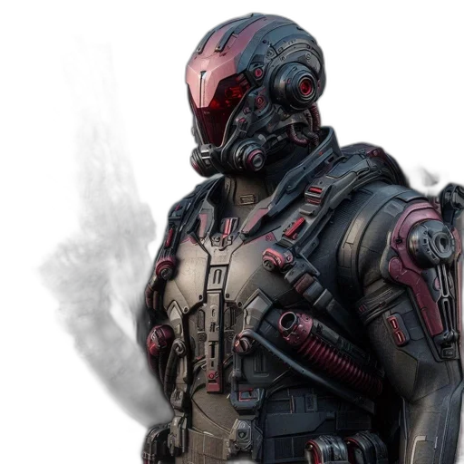 robot, concept art, cyberpunk, comic book art transparent PNG cut-out