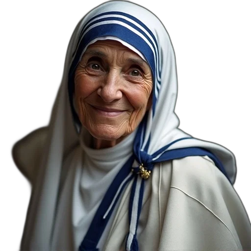 face, staff, mother, teresa transparent PNG cut-out