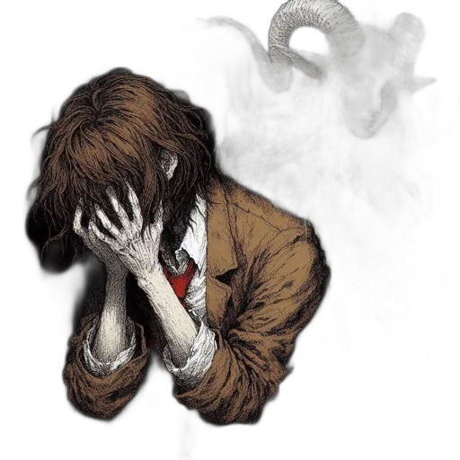 jacket, hair, creature, mask transparent PNG cut-out