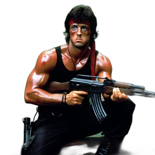 weapon, man, black, tank transparent PNG cut-out