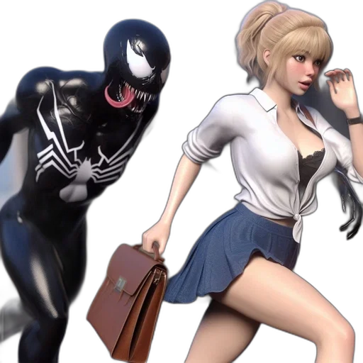 concept art, comic book art, 3d render, anime transparent PNG cut-out