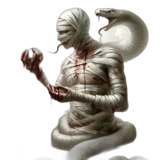 creature, mask, dragon, staff transparent PNG cut-out
