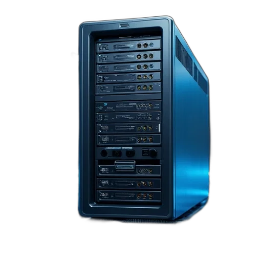 3d render, blue, proliant, server transparent PNG cut-out