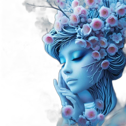crown, flower, mask, photorealistic transparent PNG cut-out
