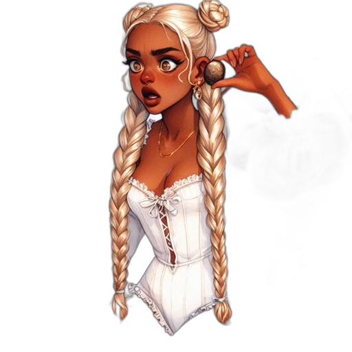 dress, staff, jewelry, fantasy art transparent PNG cut-out