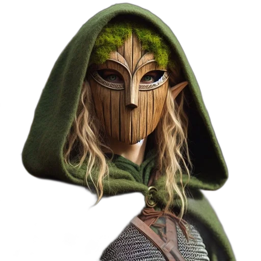 mask, face, creature, staff transparent PNG cut-out