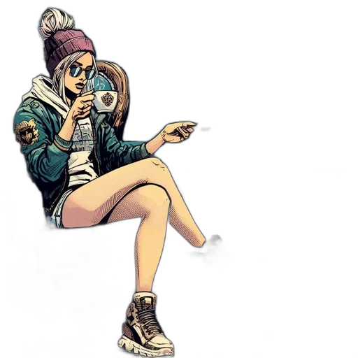 jacket, hat, jewelry, shoes transparent PNG cut-out