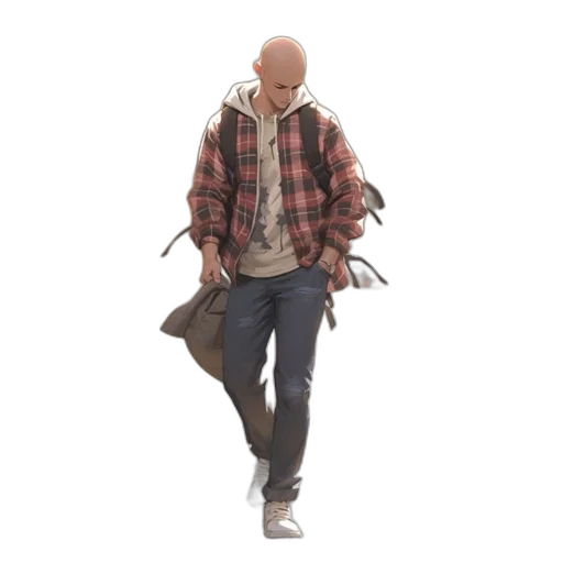 jacket, creature, mask, staff transparent PNG cut-out