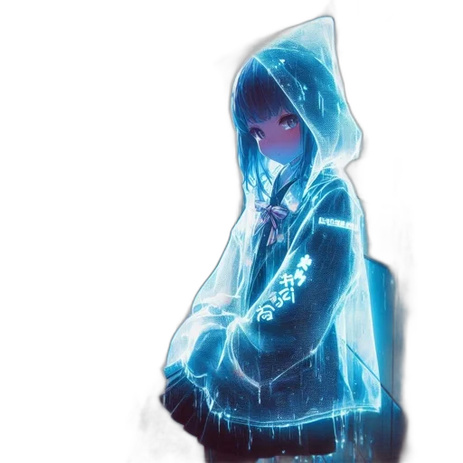 jacket, robot, staff, weapon transparent PNG cut-out