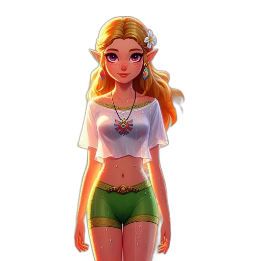 dress, staff, jewelry, fantasy art transparent PNG cut-out