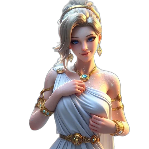 dress, staff, jewelry, crown transparent PNG cut-out