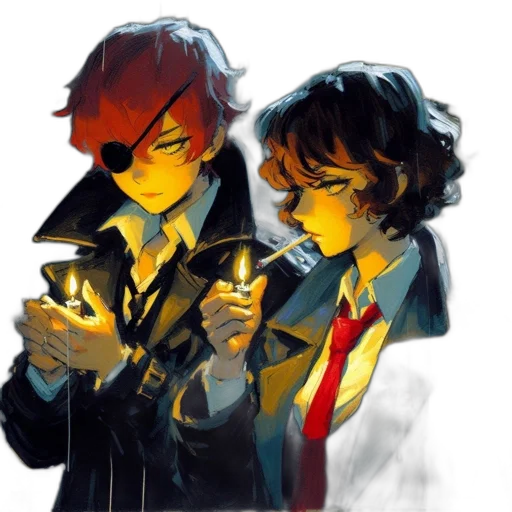 jacket, concept art, watercolor, anime transparent PNG cut-out