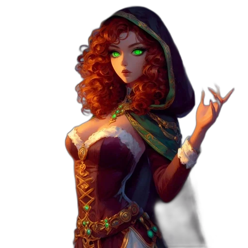 dress, staff, fantasy art, concept art transparent PNG cut-out