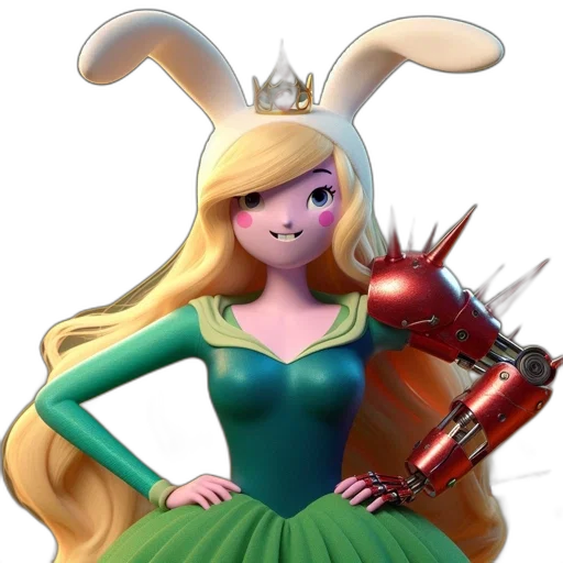 dress, crown, staff, 3d render transparent PNG cut-out