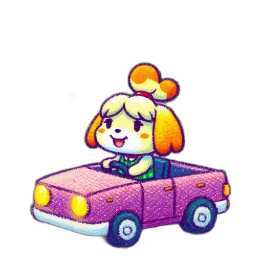car, animal, staff, pixel art transparent PNG cut-out