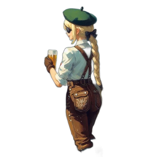 hat, staff, bottle, dress transparent PNG cut-out