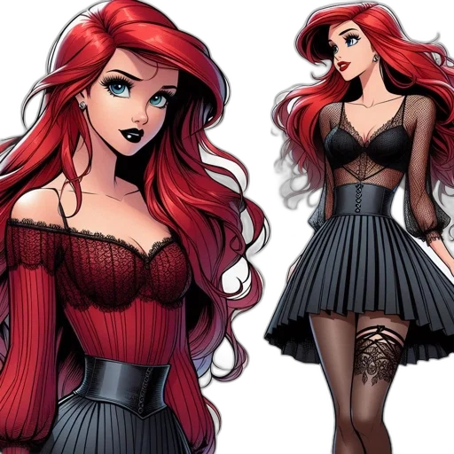 dress, comic book art, cartoon, concept art transparent PNG cut-out