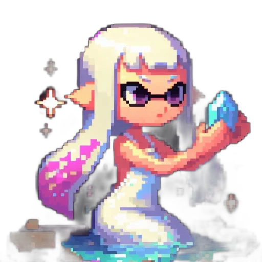 creature, staff, weapon, pixel art transparent PNG cut-out