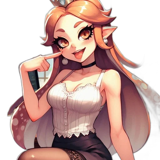 dress, staff, crown, pixel art transparent PNG cut-out