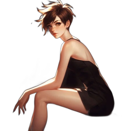 dress, staff, hair, concept art transparent PNG cut-out