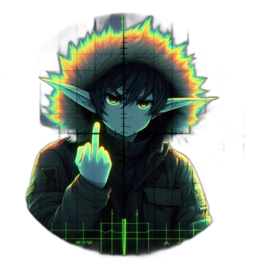 jacket, weapon, face, staff transparent PNG cut-out