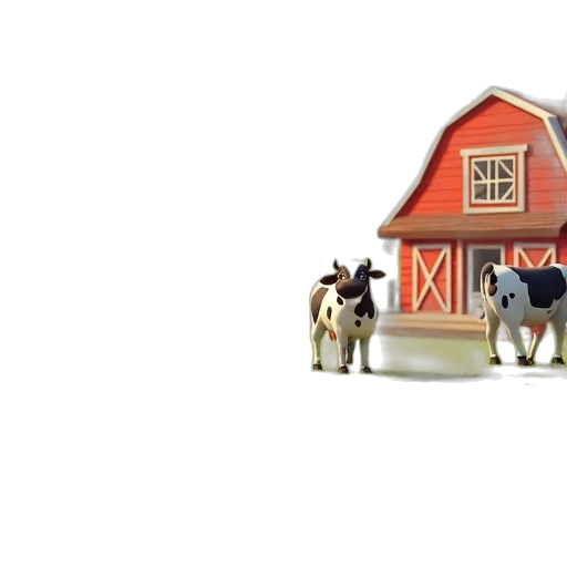 concept art, 3d render, pixel art, cow transparent PNG cut-out