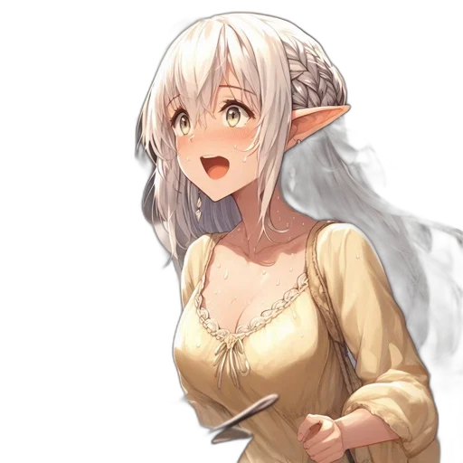 dress, dragon, face, staff transparent PNG cut-out