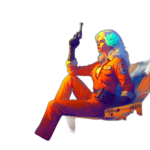 jacket, weapon, robot, staff transparent PNG cut-out