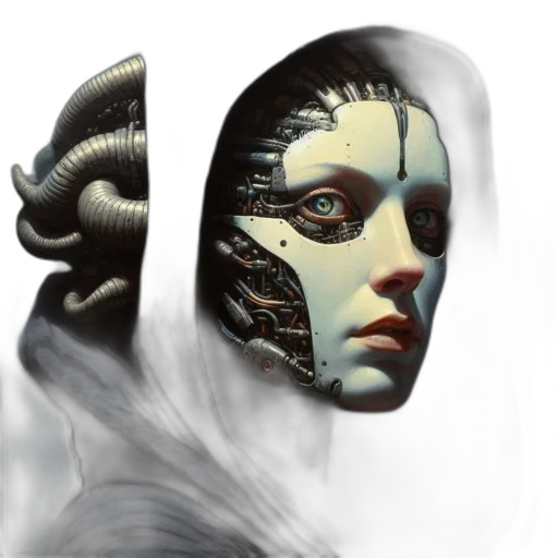 mask, face, robot, creature transparent PNG cut-out
