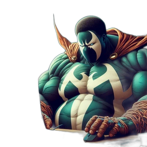 mask, comic book art, concept art, 3d render transparent PNG cut-out